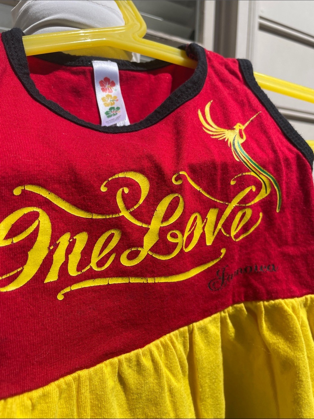 🇯🇲❤️💛💚 One Love Rasta Baby Girl DressRed Yellow Green Reggae Dress Size 12M - Picture 8 of 10
